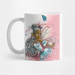 African American Fairy and Flowers Mug